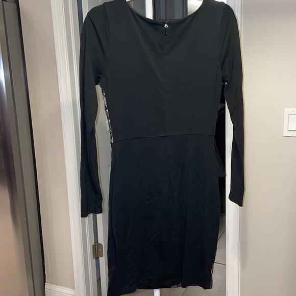 BEBE Black Lace Peplum Dress - Picture 5 of 5